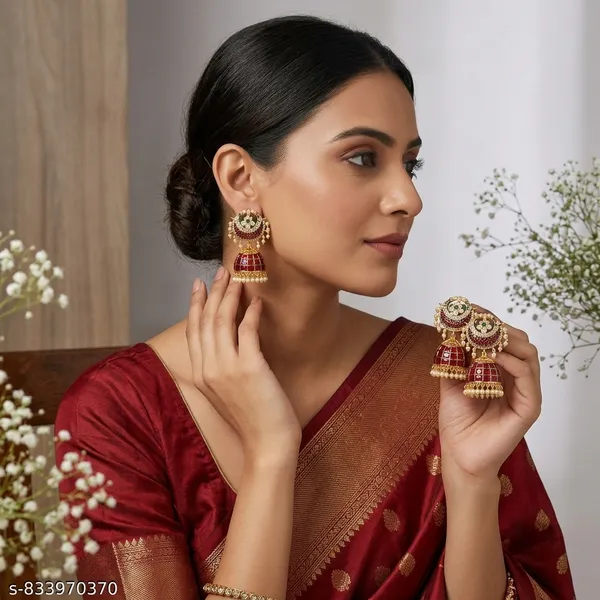 Red_And_Golden_Alloy_Gold_Plated_Pearl_Chandbali_Earrings_For_Women
