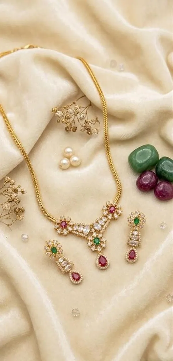 Multicolor_Alloy_Ruby_Emerald_Stone_Necklace_Set_For_Women