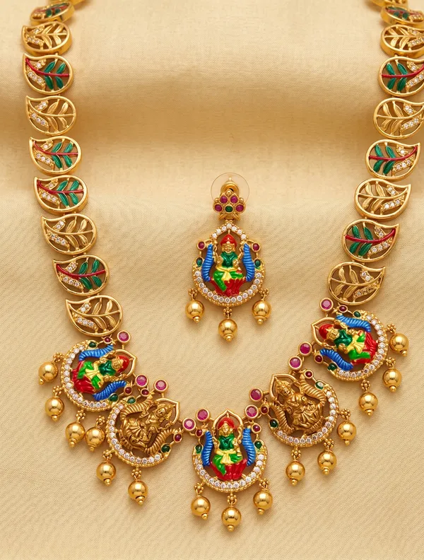 Multicolor_Alloy_Peacock_Meenakari_Necklace_Set_For_Women