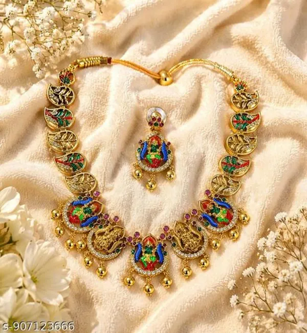 Multicolor_Alloy_Peacock_Meenakari_Necklace_Set_For_Women