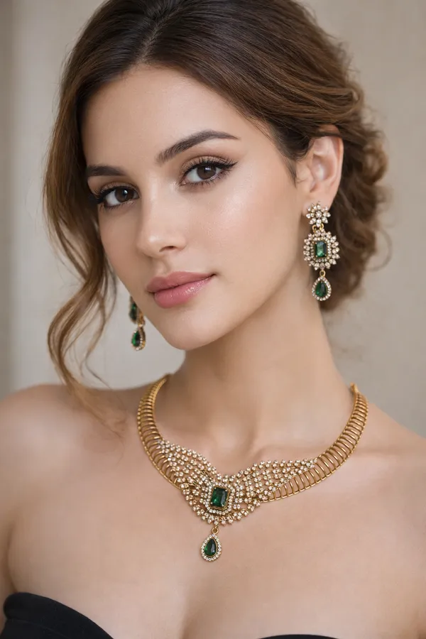 Green_Golden_Alloy_Kundan_Necklace_Set_For_Women