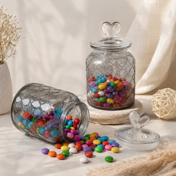 1100ML_Smoky_Grey_Candy_Storage_Jar_with_Glass_Lid