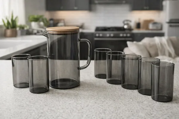 1400ML_Black_Glass_Jug_with_6_x_320ML_Glasses_Set_|_Water_Serving_Set_(7_Pcs)