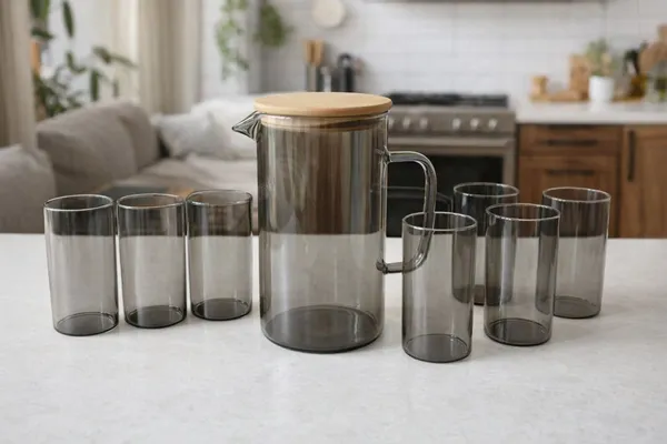 1400ML_Black_Glass_Jug_with_6_x_320ML_Glasses_Set_|_Water_Serving_Set_(7_Pcs)