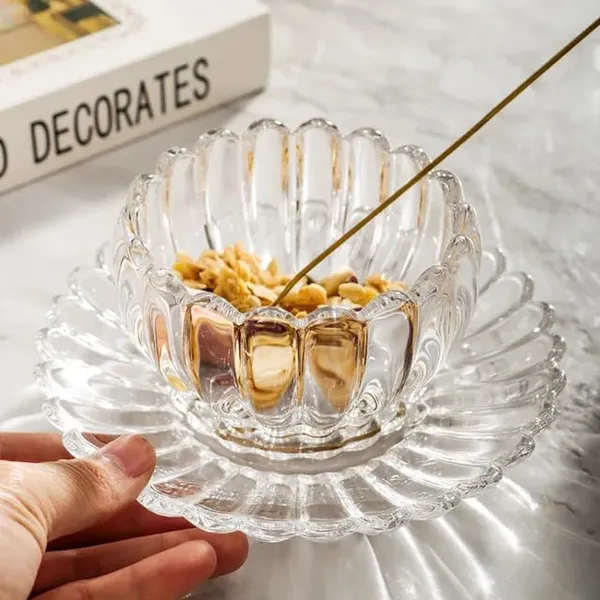 250ML_Flower_Shape_Glass_Bowl_&_Plate_Set_|_Dessert_Serving_Bowl_Pack_of_1