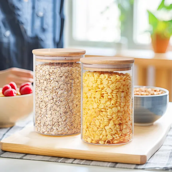 270ML_Glass_Candy_Jar_with_Bamboo_Lid_|_Airtight_Storage_Container_|_Pack_of_1