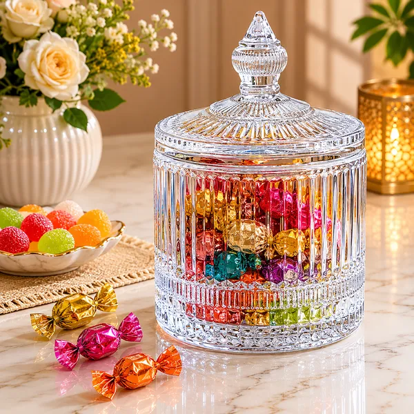 370ML_Ribbed_Glass_Candy_Jar_with_Lid_|_Crystal_Clear_Candy_&_Dry_Fruit_Storage_Jar_Pack_of_1