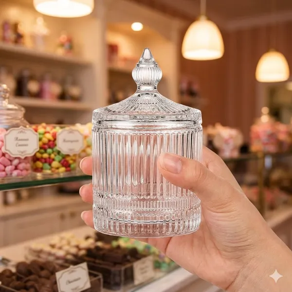 370ML_Ribbed_Glass_Candy_Jar_with_Lid_|_Crystal_Clear_Candy_&_Dry_Fruit_Storage_Jar_Pack_of_1