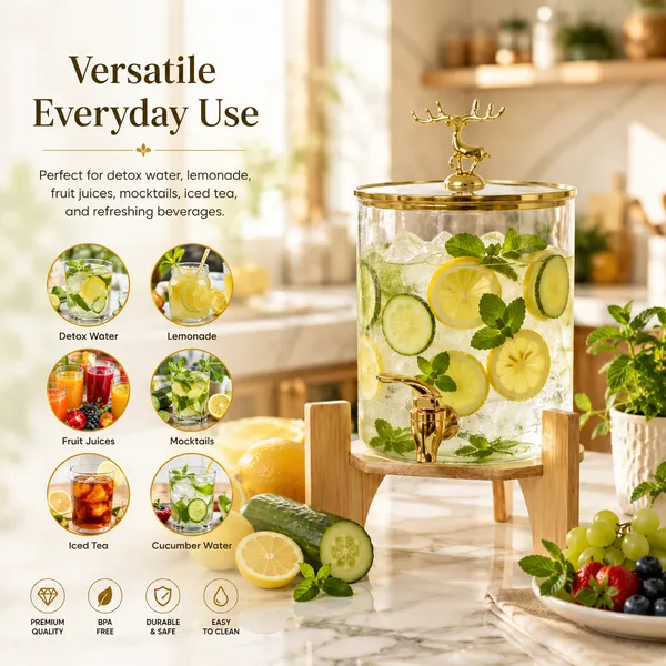3.6L_Drink_Dispenser_with_Faucet_|_Juice,_Iced_Tea_&_Detox_Water_Server_|_Pack_of_1