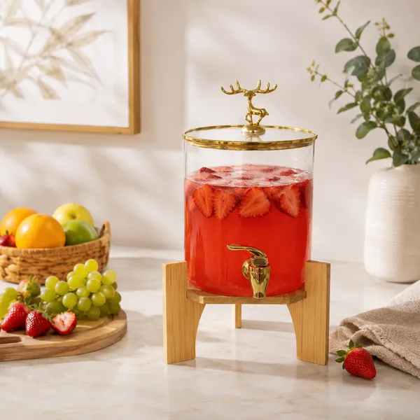 3.6L_Drink_Dispenser_with_Faucet_|_Juice,_Iced_Tea_&_Detox_Water_Server_|_Pack_of_1