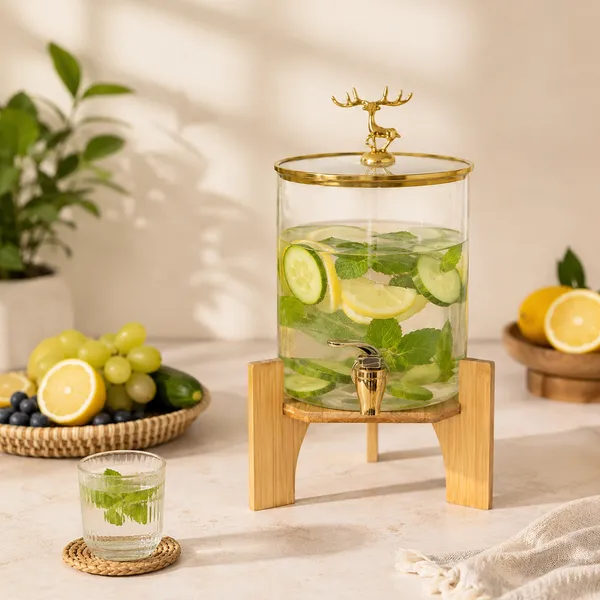 3.6L_Drink_Dispenser_with_Faucet_|_Juice,_Iced_Tea_&_Detox_Water_Server_|_Pack_of_1