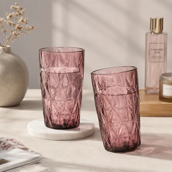 Set_of_6_400ML_Pink_Diamond_Pattern_Water_Glasses_|_Premium_Juice_&_Drinking_Tumblers