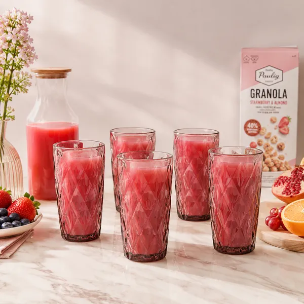 Set_of_6_400ML_Pink_Diamond_Pattern_Water_Glasses_|_Premium_Juice_&_Drinking_Tumblers