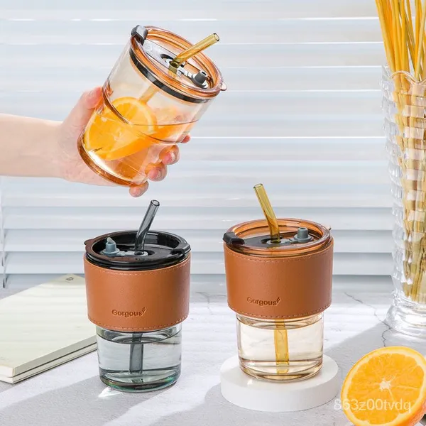 460ML_Glass_Coffee_Mug_with_Leather_Sleeve_|_Premium_Tea_&_Coffee_Cup_|_Pack_of_1
