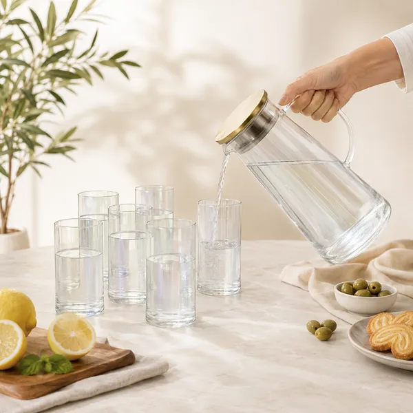 7_Pcs_Glass_Jug_and_Tumbler_Set_for_Water,_Juice_&_Beverages