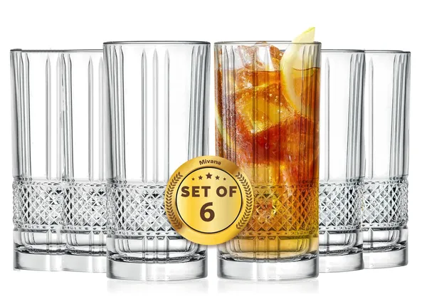 Set_of_6_Transparent__Glass_Drinkware_Highball_Glass