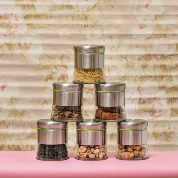 350ML_Silver_Glass_Kitchen_Storage_Containers_Storage_Canister