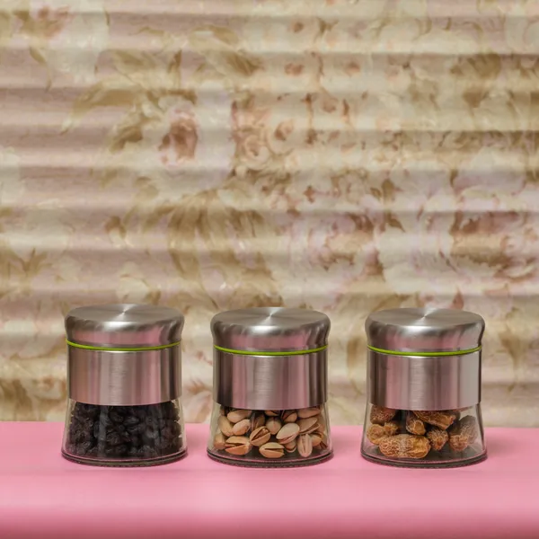 350ML_Silver_Glass_Kitchen_Storage_Containers_Storage_Canister