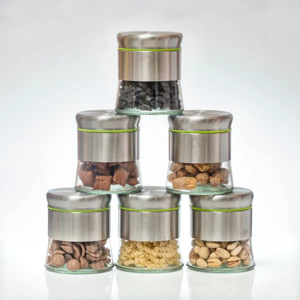 350ML_Silver_Glass_Kitchen_Storage_Containers_Storage_Canister