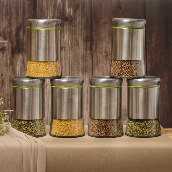 550ML_Silver_Glass_Kitchen_Storage_Containers_Storage_Canister