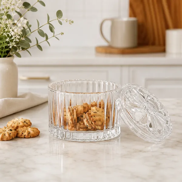 250ML_Glass_Candy_Jar_with_Lid_|_Ribbed_Storage_Container_for_Candy_Pack_of_1