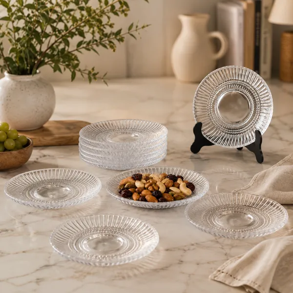Set_of_6_Glass_Saucers,_Clear_Ribbed_Tea_Coffee_Cup_Saucers