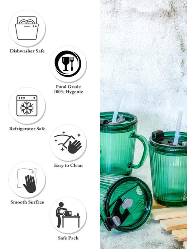 460ML_Green_Glass_Sipper_Mug_with_Lid_&_Straw_|_Reusable_Drinking_Cup_Pack_of_1
