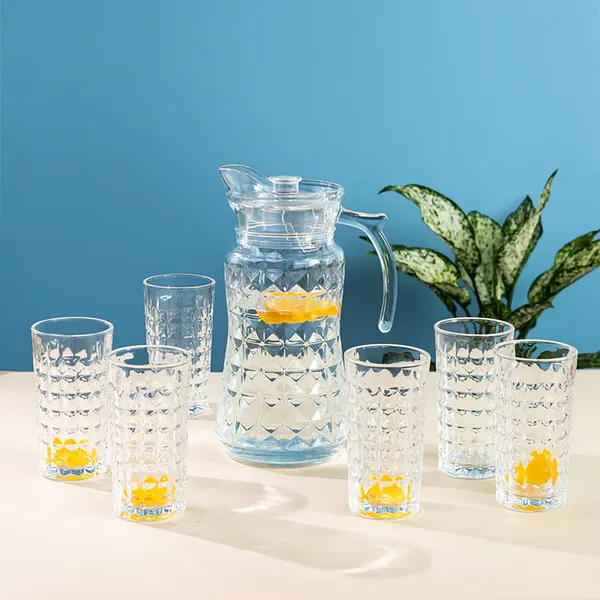 Set_of_7_Transparent__Glass_Drinkware_Jug_&_Glass