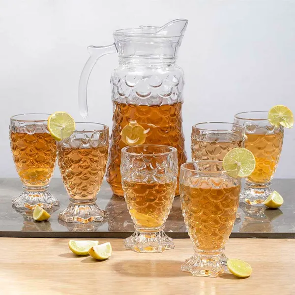 Set_of_7_Transparent__Glass_Drinkware_Jug_&_Glass