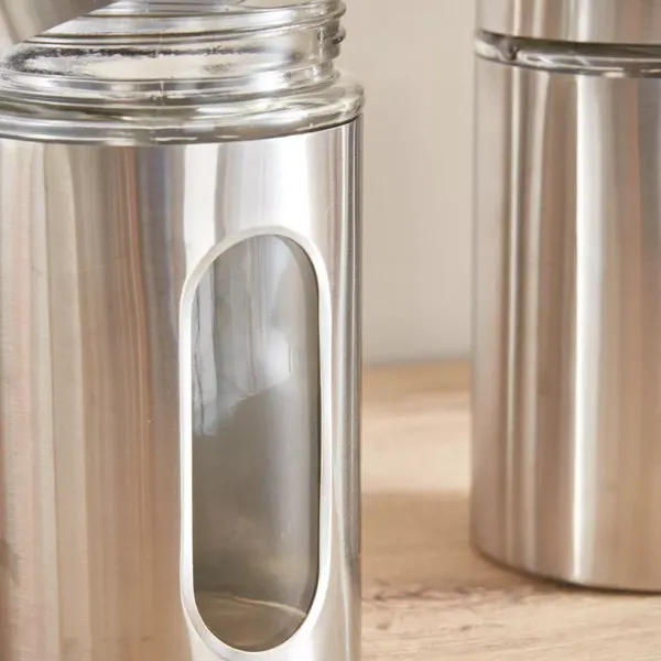 900ML_Silver_Glass_Kitchen_Storage_Containers_Storage_Canister