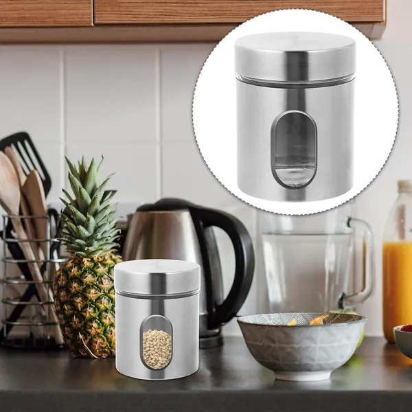 400ML_Steel_Kitchen_Storage_Container_Jar_with_Airtight_Lid_for_Tea,_Coffee_&_Sugar