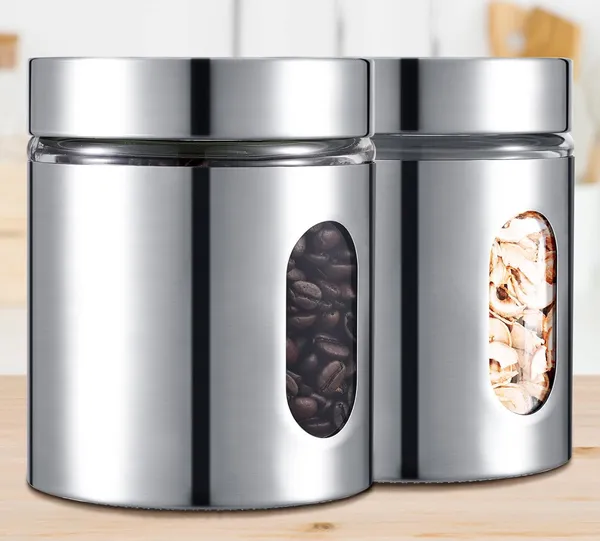 400ML_Steel_Kitchen_Storage_Container_Jar_with_Airtight_Lid_for_Tea,_Coffee_&_Sugar
