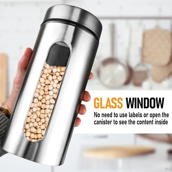 1200ML_Silver_Glass_Kitchen_Storage_Containers_Storage_Canister