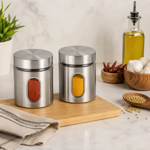 600ML_Silver_Glass_Kitchen_Storage_Containers_Storage_Canister