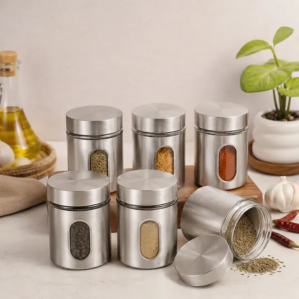 600ML_Silver_Glass_Kitchen_Storage_Containers_Storage_Canister
