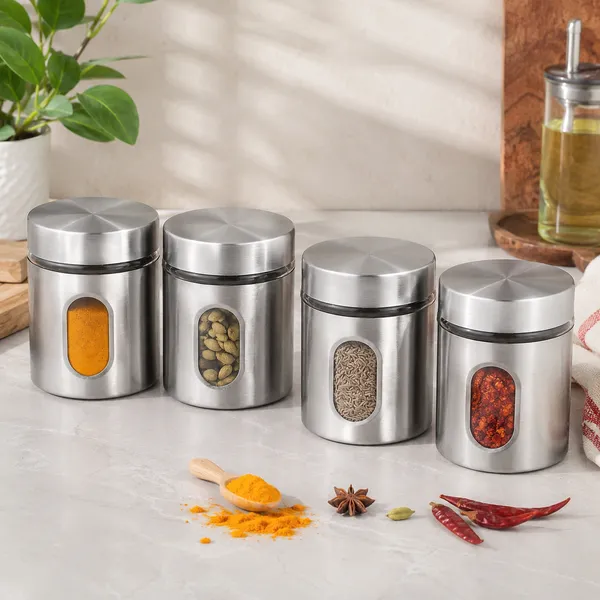 600ML_Silver_Glass_Kitchen_Storage_Containers_Storage_Canister