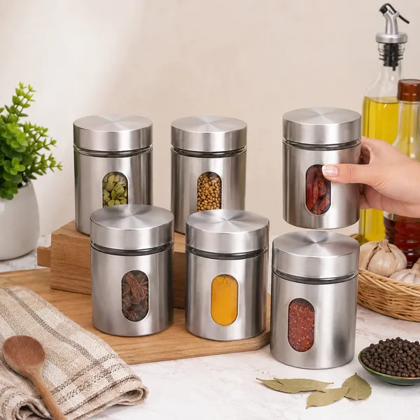 600ML_Silver_Glass_Kitchen_Storage_Containers_Storage_Canister