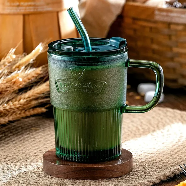 450ML_Green_Glass_Sipper_Mug_with_Straw_&_Lid_Pack_of_1