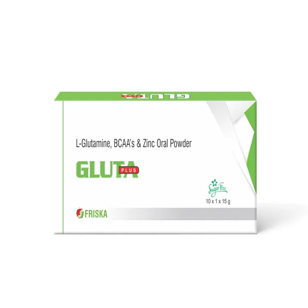 Friska_GLUTA_L-Glutamine,_BCAA's_&_Zinc_Oral_Powder_Sugar_Free_Sachets_Pack_of_10_-_10X1x15g_-_15gm_each
