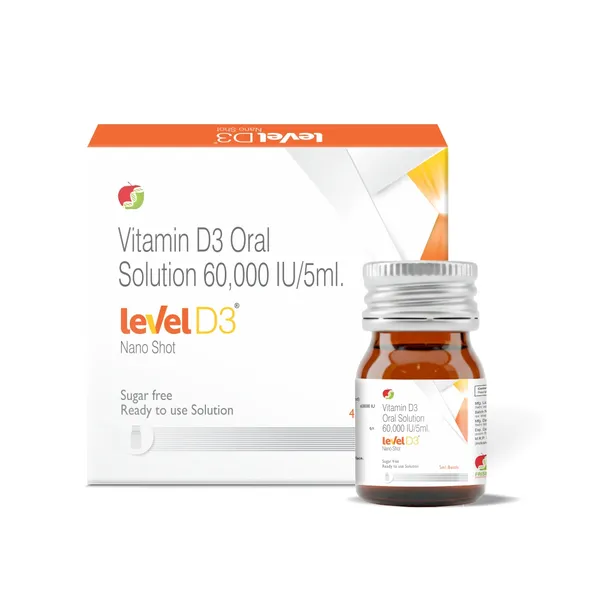 Friska_Level_D3_Nano_Shot-_Vitamin_D3_Oral_Solution-_60000IU/5ml_Flavour_Mango_Sugar_Free_Sachet_Pack_of_5_-_5x5ml_-25ml