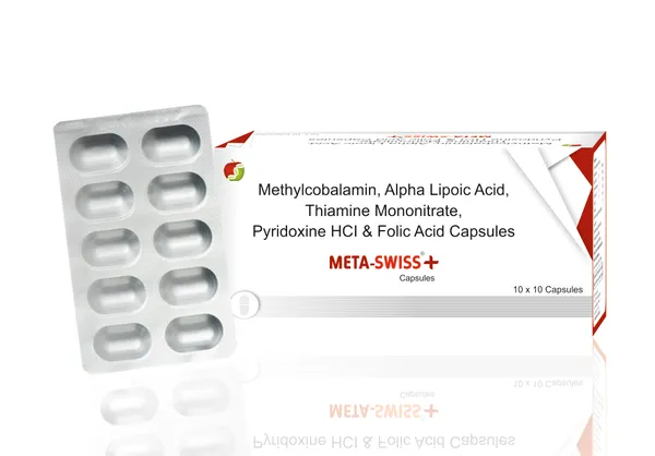 Friska_Meta-Swiss+_Capsule_Methylcobalamin,_Alpha_Lipoic_Acid,_Thiamine_Mononitrate,_Pyridoxine_HCI_,_&_Folic_Acid_Capsules_Pack_of_10_-_10x1x10_Capsules