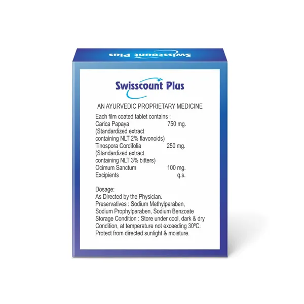 Friska_Swisscount_Carica_Papaya,_Tinospota_Cordifolia_&_Ocimum_Sanctum_Tablets_Pack_of_10_-_10x1x10_Tablet