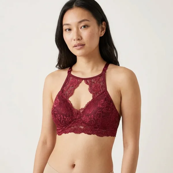 Red_Lace_Halter_Neck_Padded_Bralette_For_Women