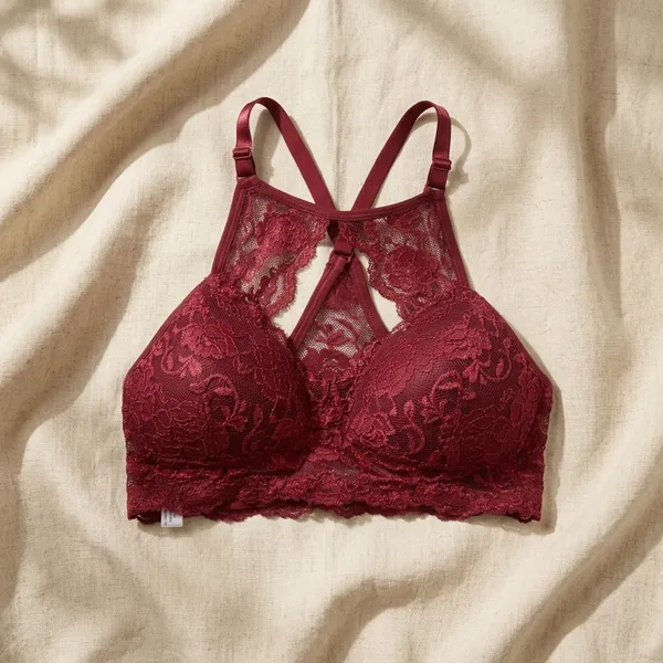 Red_Lace_Halter_Neck_Padded_Bralette_For_Women