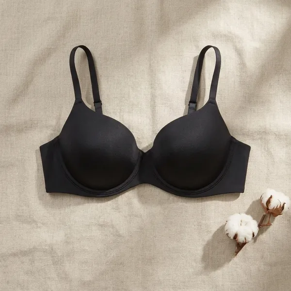 Black_Nylon_Soft_Padded_Bra_For_Women