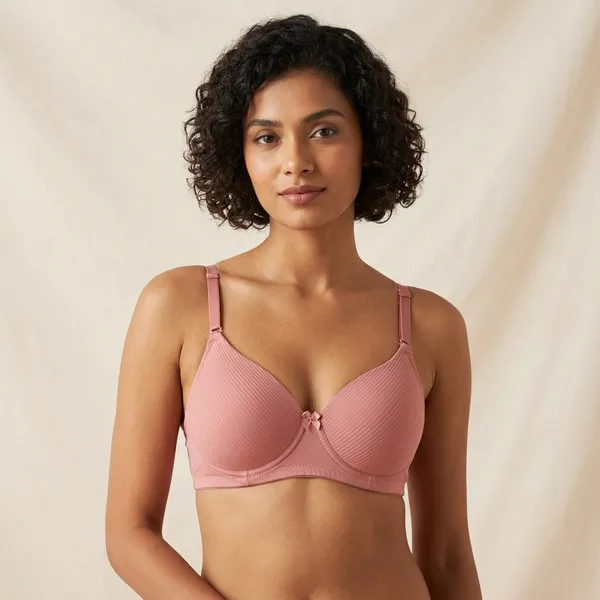 Pink_Nylon_Padded_Bra_For_Women