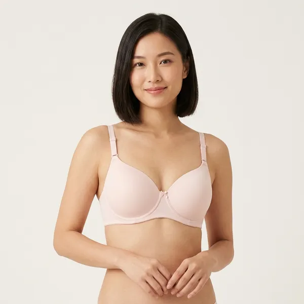 Pink_Nylon_Lightly_Padded_T-Shirt_Bra_For_Women