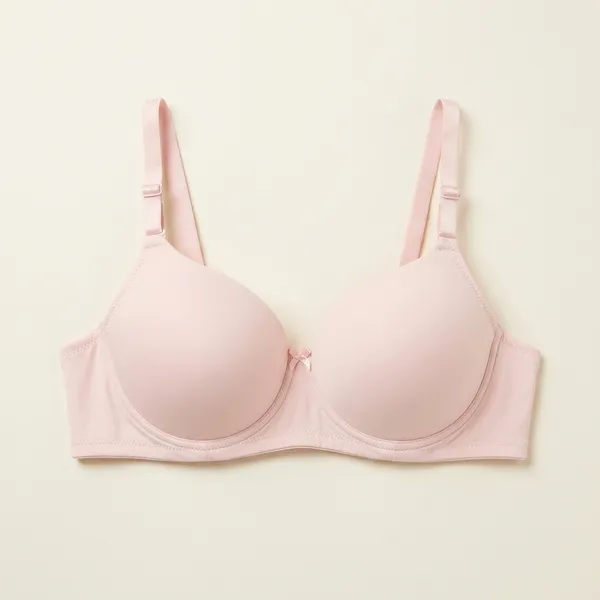Pink_Nylon_Lightly_Padded_T-Shirt_Bra_For_Women