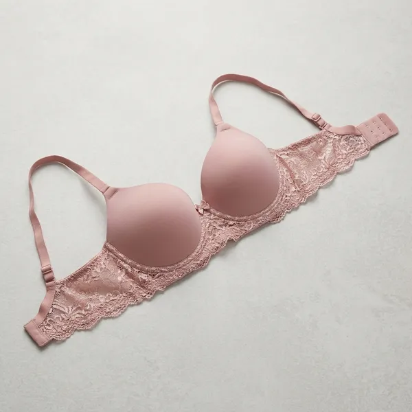 Pink_Nylon_Lace_Padded_Push-Up_Bra_For_Women