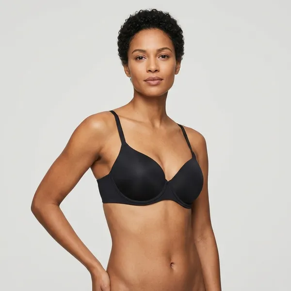 Black_Nylon_Soft_Padded_Bra_For_Women